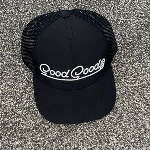 NWT Good Goods Golf Black Mesh Trucker Hat